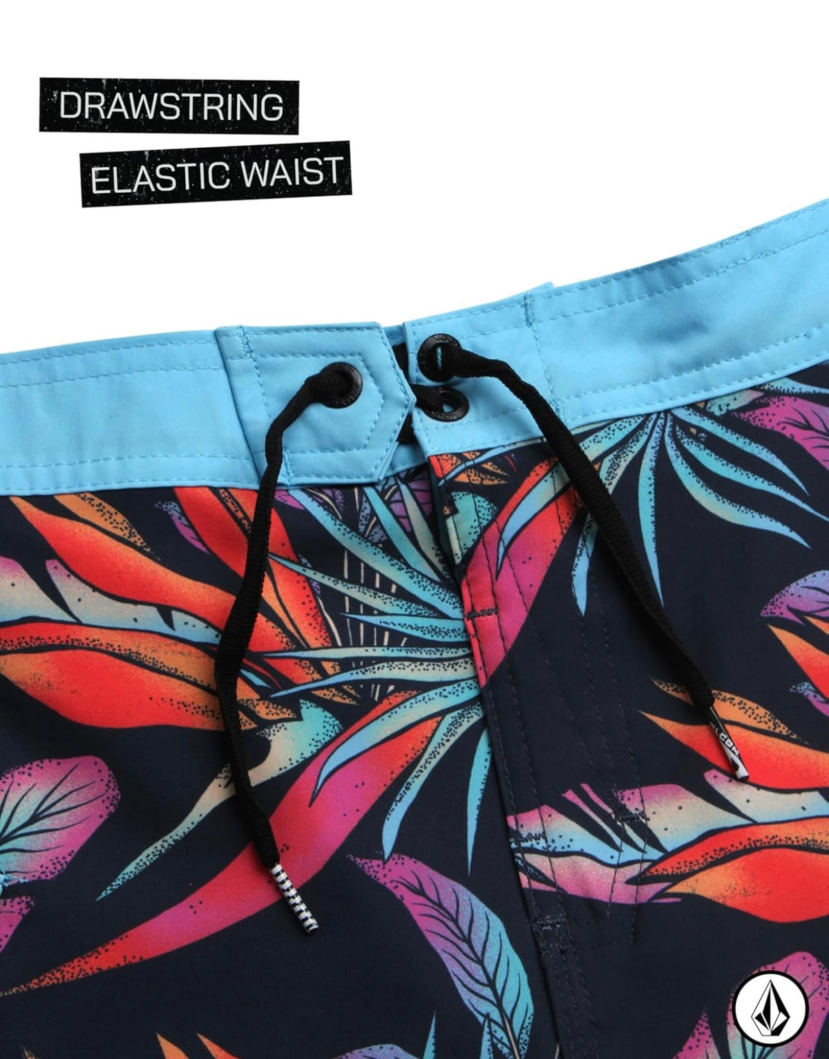 Volcom Pantaloneta de Baño para Niño – Floral Azul