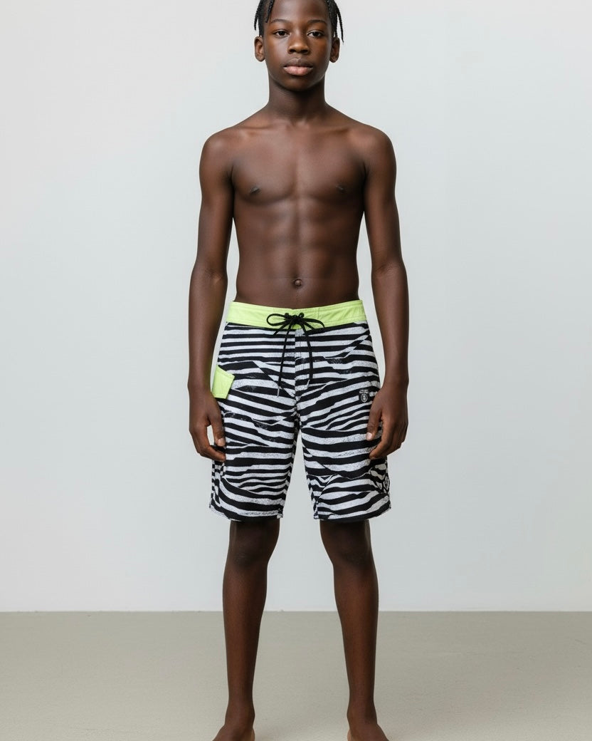 Volcom Pantaloneta de Baño para Niño – Zebra Stripe UPF 50+