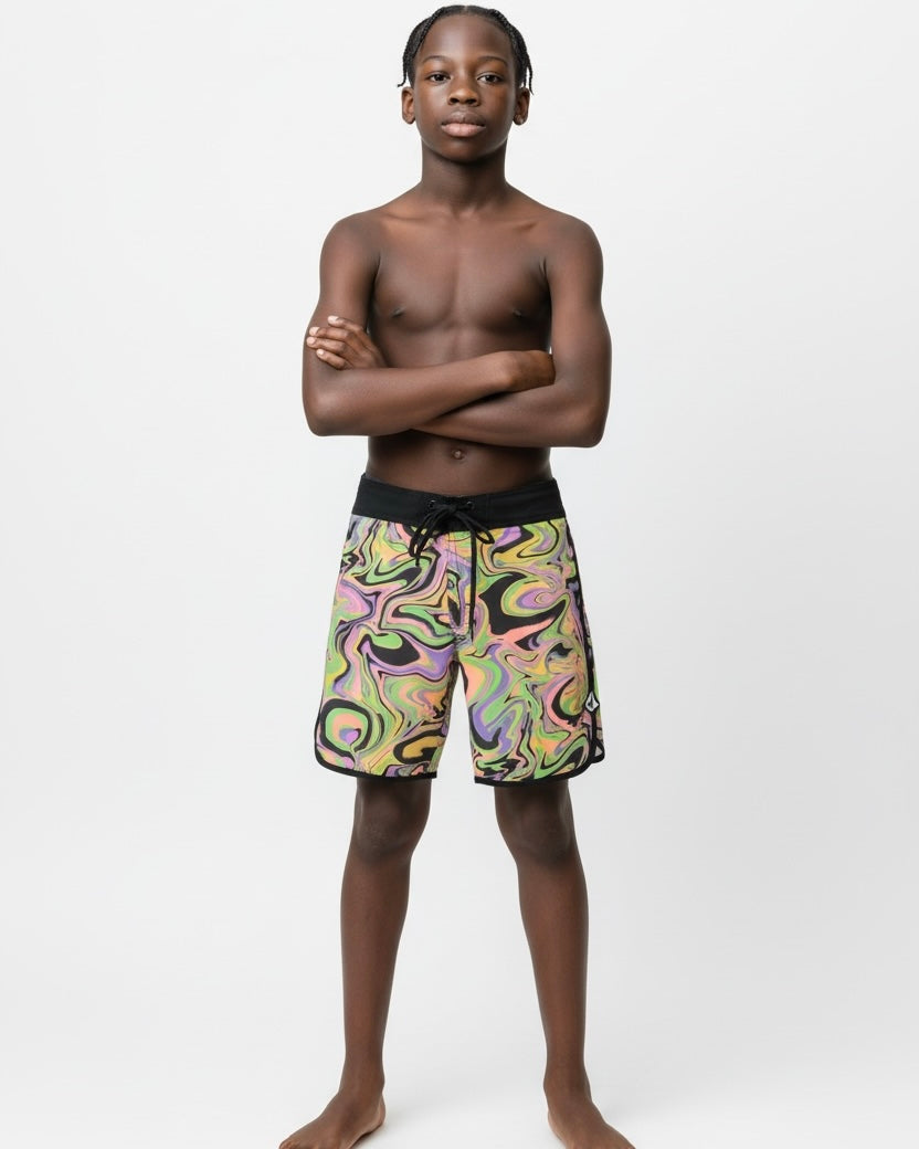 Volcom Marble Floral – Pantaloneta de Baño para Niño