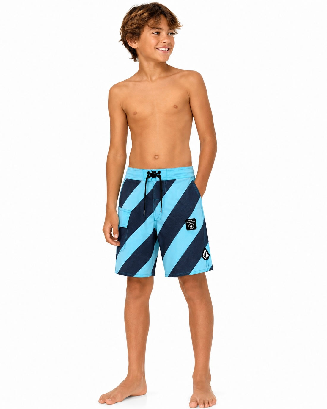 Volcom Mod Tech Stripe 15" – Boardshort para Niño
