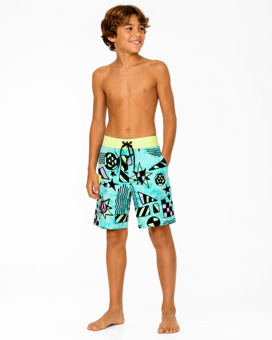 Volcom Boardshort Estampado Geométrico para Niño