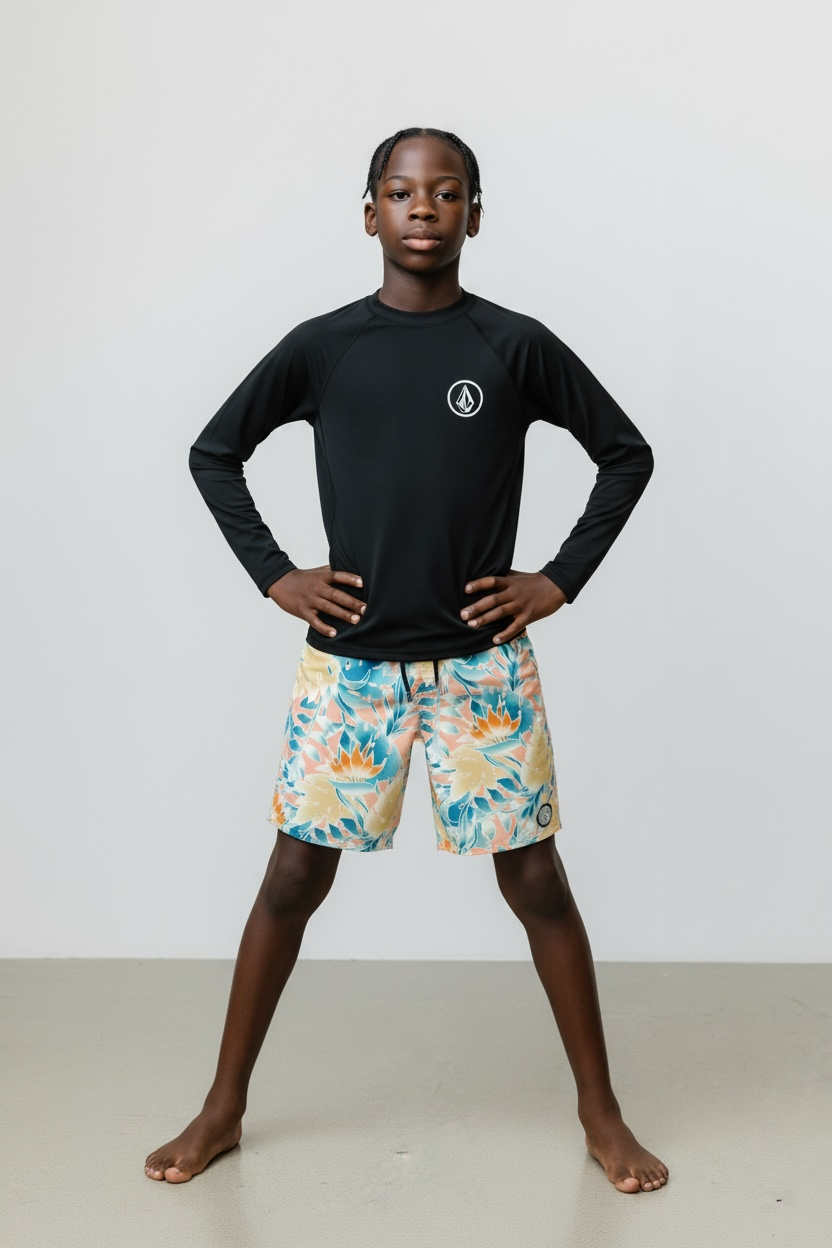 Volcom Camiseta Licra UV Niño - Rash Guard🏄